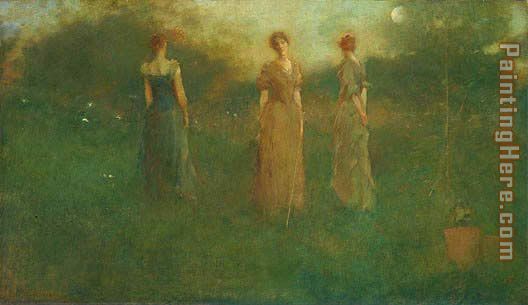 In the Garden painting - Thomas Dewing In the Garden art painting